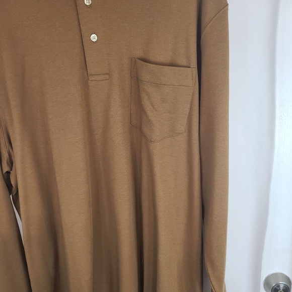 Roundtree & York Men's Classic Long Sleeve Polo Shirt, Size: XL Color: Brown - Picture 7 of 15